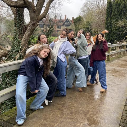 Group of Commonweal School students on the Robinson gardens bridge