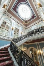 An ornamental staircase in the Priental Club in London