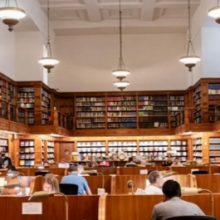 Photo of students in a library