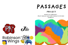 Passages hands on workshop with colorful blobs.