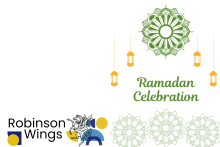 Ramadan Celebration with geometric Islamic art motifs.