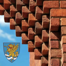 Red bricks architectural ornamentation