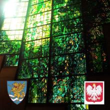 A stained glass window