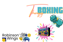 Illustration of a boom box and boxing gloves.