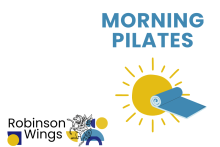 Illustration of the sun and a yoga mat.